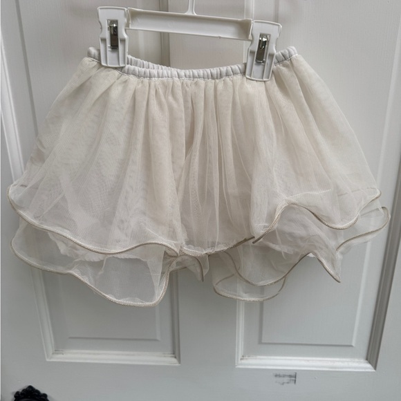 Cherokee Other - Cherokee 3T Girls Cream & Gold Trim Bubble Chiffon Formal Skirt